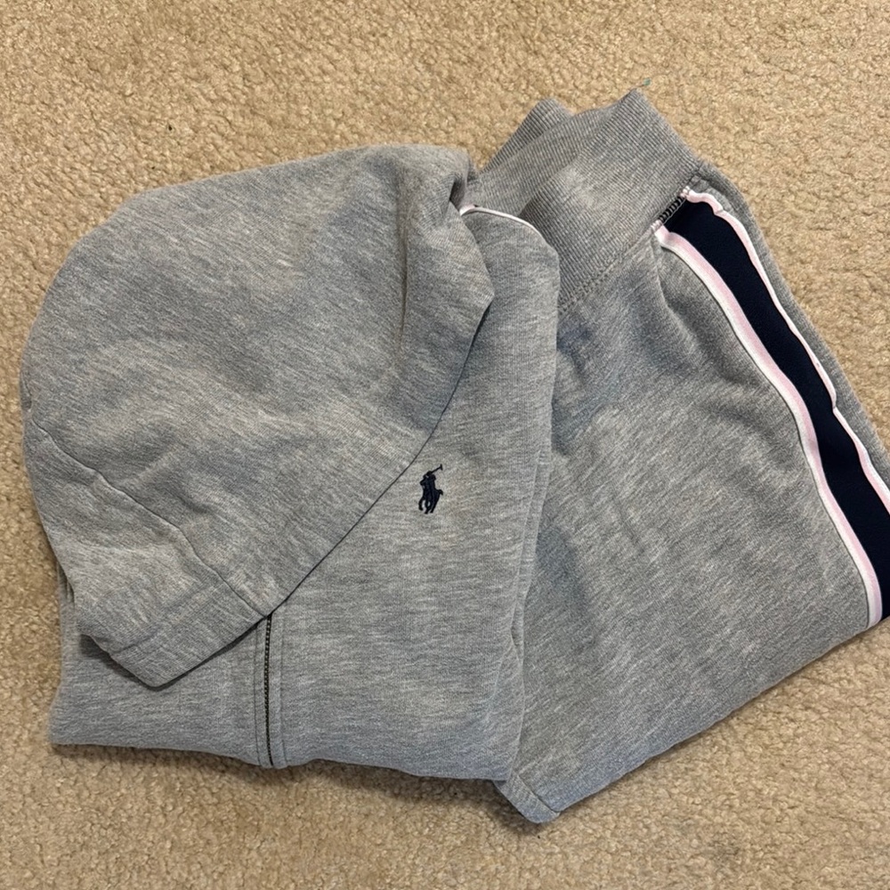 Polo by Ralph Lauren Kids Gray Sweatpants and Full Zip Hoodie